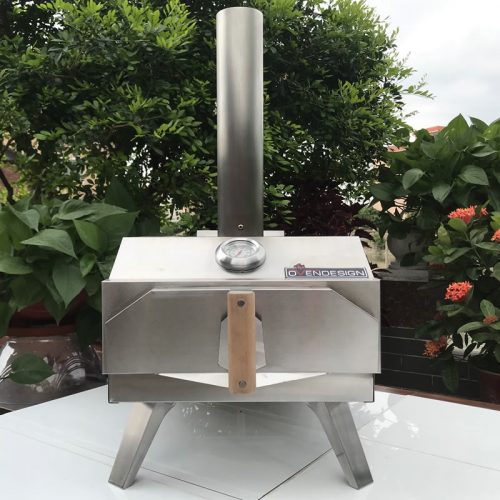 Portable Wood-Fired Outdoor Pizza Oven Rear Heating