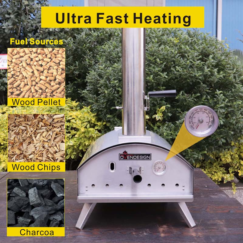 Portable Wood-Fired Pizza Oven With Pull-Out Drawer QQ-W-SD-2(1)