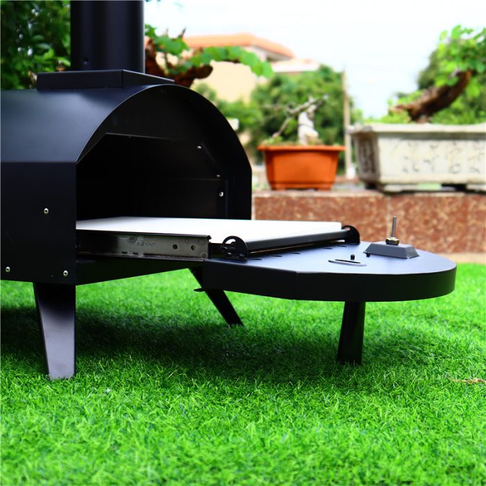 Drawer type black spray process outdoor gas pizza oven.