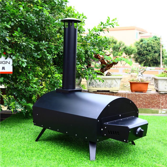 Drawer type black spray process outdoor gas pizza oven.