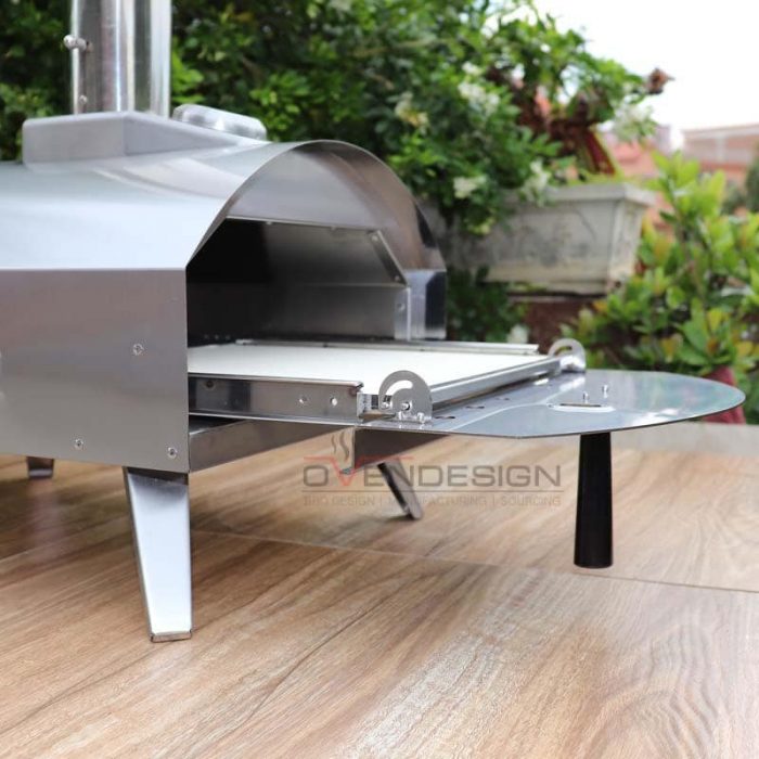 Stainless Steel CharcoalPelletsWood Outdoor Pizza Oven With Pull-Out Drawer(3)
