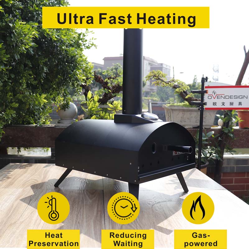 Latest Design Drawer Type Black Spray Process Outdoor Gas Pizza Oven QQ-G-PD-4 (1)