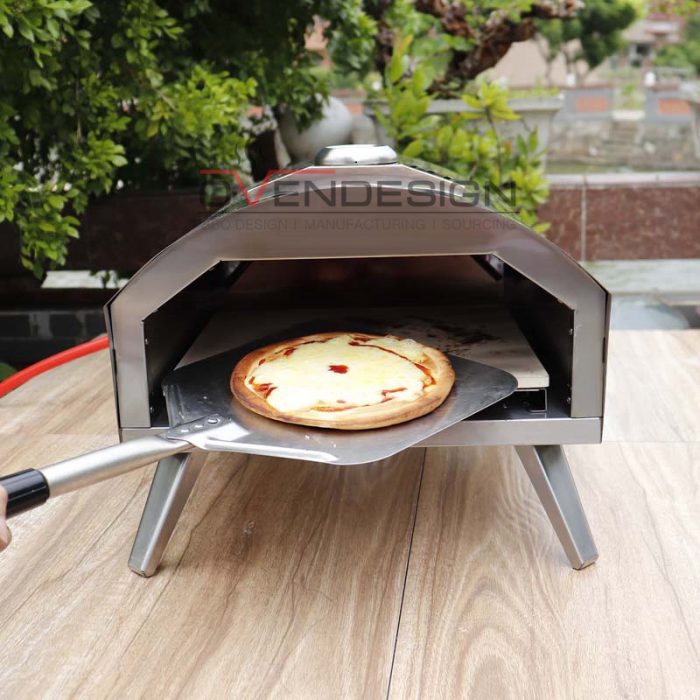 Outdoor Portable Free Installation Stainless Steel Gas Pizza Oven QQ-G-S-3(8)