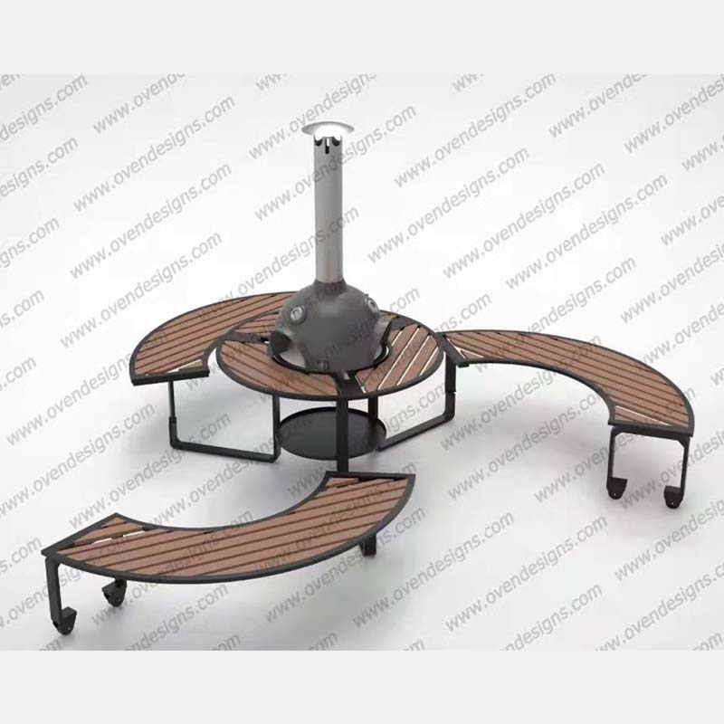 Combined Type Infrared Gas Clay Oven With Table And Chair(2)