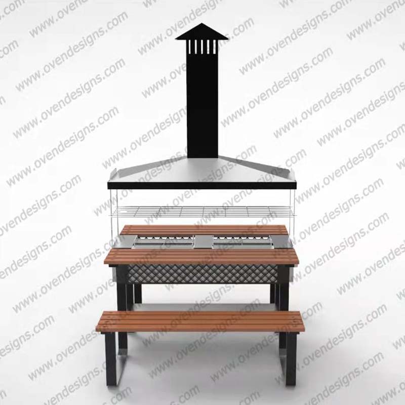 Combined Type Infrared Gas Oven BBQ Grill With Table And Chair(4)