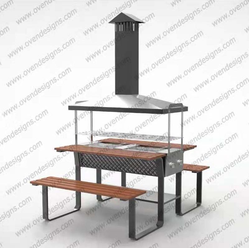 Combined Type Infrared Gas Oven BBQ Grill With Table And Chair(6)