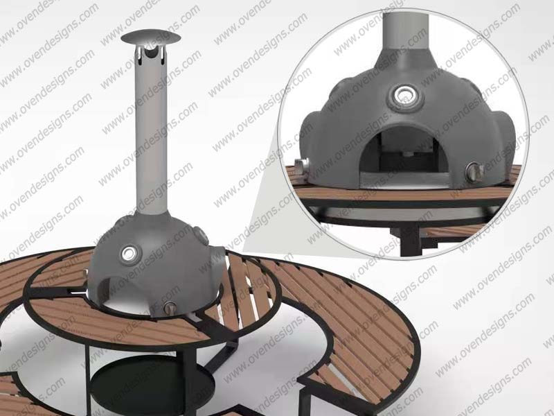 Combined Type Infrared Gas Clay Oven Social Grilling Table