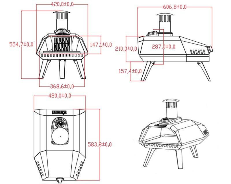 pizza oven product size