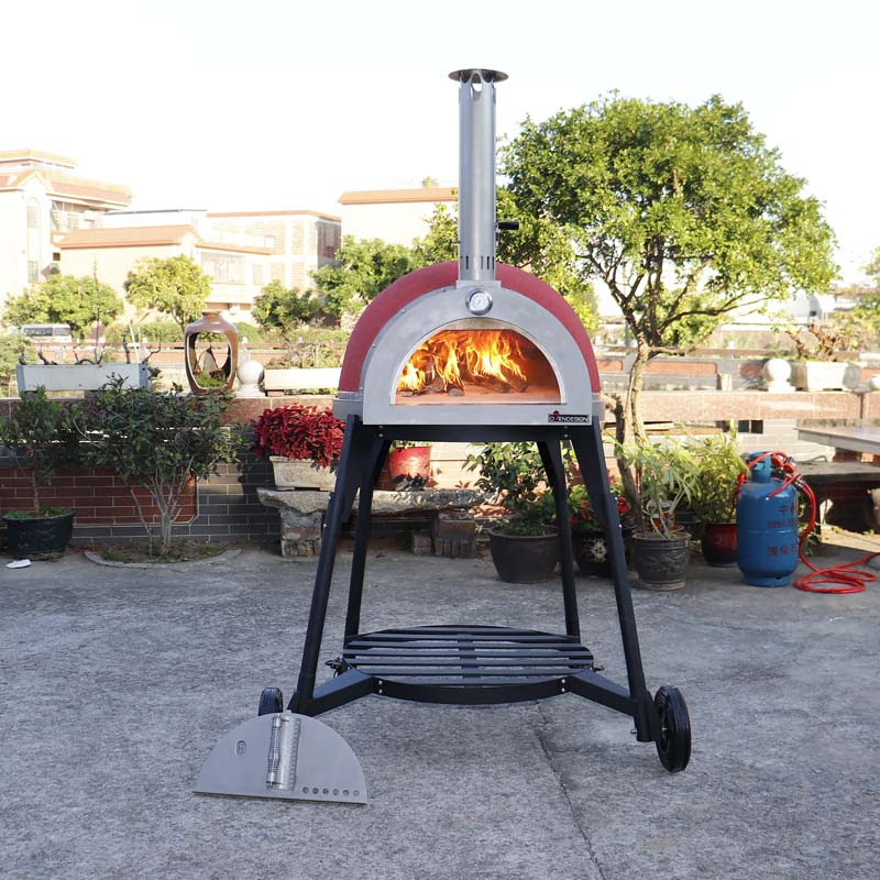 Double Chimney Clay Dome Pizza Oven
