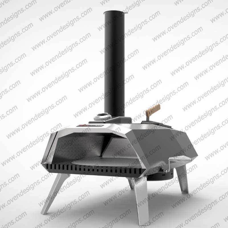 Crab Horn Shape Manually Rotate Wood-fire Pizza Oven With Blower CRAB-WR-PB-1 (1)
