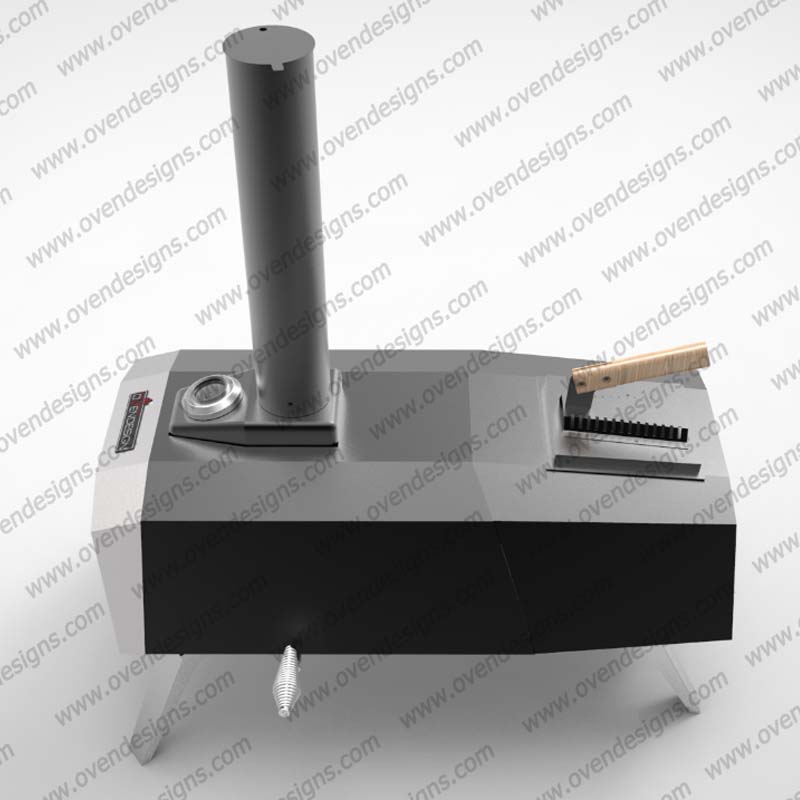 Crab Horn Shape Manually Rotate Wood-fire Pizza Oven With Blower CRAB-WR-PB-1 (3)