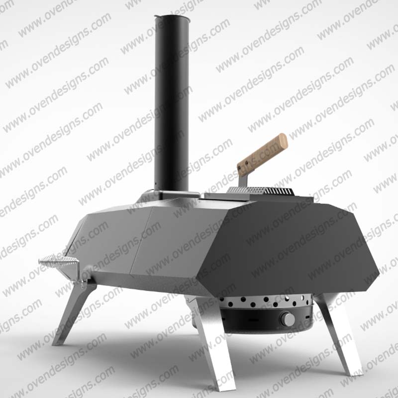 Crab Horn Shape Manually Rotate Wood-fire Pizza Oven With Blower CRAB-WR-PB-1 (4)