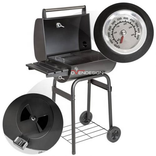 Camping Trolley Charcoal Barbeque Smoker Outdoor BBQ Grill