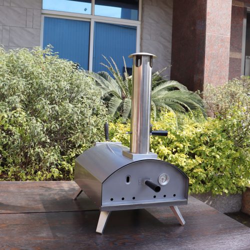 Portable Wood-fired Outdoor Pizza Oven, Stainless Steel Outdoor Pizza Stove QQW-2-S