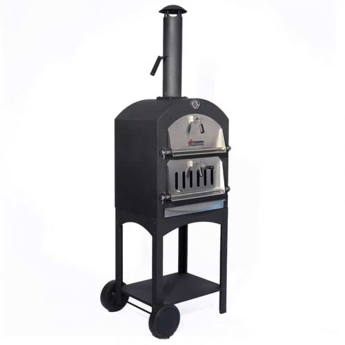 Outdoor Pizza Oven，Wood Fired Double Door Pizza Oven，Freestanding /Portable Outdoor Wood Fired Pizza Oven, Perfect For Outside Cooking