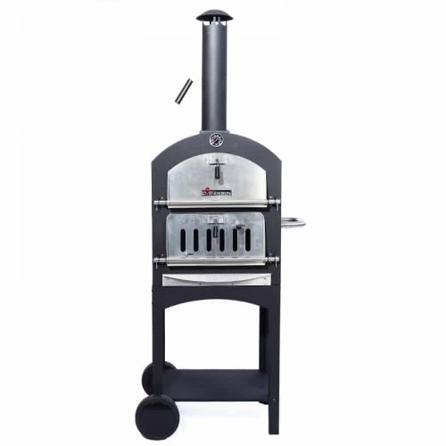Outdoor Pizza Oven，Wood Fired Double Door Pizza Oven，Freestanding /Portable Outdoor Wood Fired Pizza Oven, Perfect For Outside Cooking